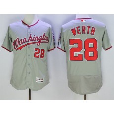 MLB Washington Nationals 28 Jayson Werth Gray 2016 Flexbase Majestic Baseball Men Jersey