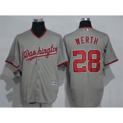 MLB Washington Nationals 28 Jayson Werth Grey New Cool Base Stitched Men Jersey