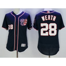 MLB Washington Nationals 28 Jayson Werth Navy Blue 2016 Flexbase Majestic Baseball Men Jersey