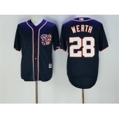 MLB Washington Nationals 28 Jayson Werth Navy Blue Cool Base Stitched Men Jersey