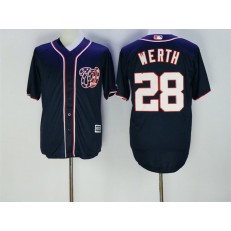 MLB Washington Nationals 28 Jayson Werth Navy Blue Cool Base Stitched Men Jersey