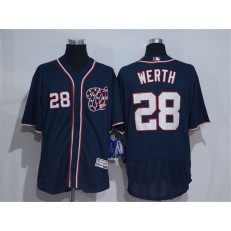 MLB Washington Nationals 28 Jayson Werth Navy Blue New Flexbase Majestic Baseball Men Jersey