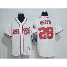 MLB Washington Nationals 28 Jayson Werth White Home Stitched 2016 Majestic Flex Base Men Jersey