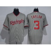 MLB Washington Nationals 3 Michael Taylor Grey New Cool Base Stitched Men Jersey