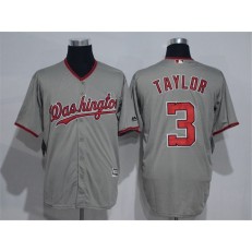 MLB Washington Nationals 3 Michael Taylor Grey New Cool Base Stitched Men Jersey
