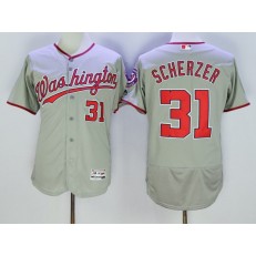 MLB Washington Nationals 31 Max Scherzer Gray 2016 Flexbase Majestic Baseball Men Jersey