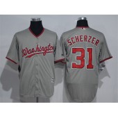 MLB Washington Nationals 31 Max Scherzer Grey New Cool Base Stitched Men Jersey