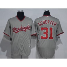MLB Washington Nationals 31 Max Scherzer Grey New Cool Base Stitched Men Jersey
