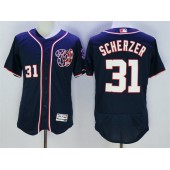 MLB Washington Nationals 31 Max Scherzer Navy Blue 2016 Flexbase Majestic Baseball Men Jersey