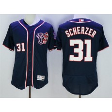 MLB Washington Nationals 31 Max Scherzer Navy Blue 2016 Flexbase Majestic Baseball Men Jersey