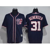 MLB Washington Nationals 31 Max Scherzer Navy Blue New Cool Base Stitched Men Jersey