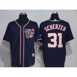 MLB Washington Nationals 31 Max Scherzer Navy Blue New Cool Base Stitched Men Jersey