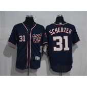 MLB Washington Nationals 31 Max Scherzer Navy Blue New Flexbase Majestic Baseball Men Jersey