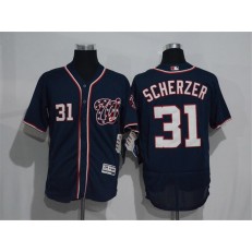 MLB Washington Nationals 31 Max Scherzer Navy Blue New Flexbase Majestic Baseball Men Jersey