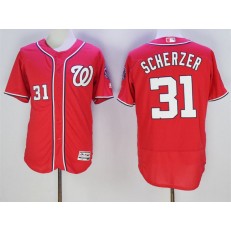 MLB Washington Nationals 31 Max Scherzer Red 2016 Flexbase Majestic Baseball Men Jersey