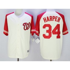 MLB Washington Nationals 34 Bryce Harper Cream Exclusive 2016 Cool Base Men Jersey