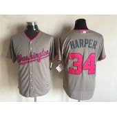 MLB Washington Nationals 34 Bryce Harper Grey New Cool Base Mother's Day Stitched Men Jersey