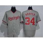 MLB Washington Nationals 34 Bryce Harper Grey New Cool Base Stitched Men Jersey