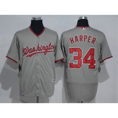 MLB Washington Nationals 34 Bryce Harper Grey New Cool Base Stitched Men Jersey