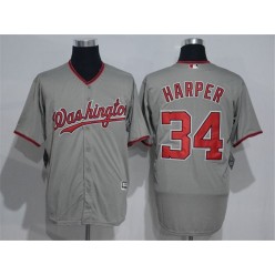 MLB Washington Nationals 34 Bryce Harper Grey New Cool Base Stitched Men Jersey