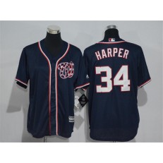 MLB Washington Nationals 34 Bryce Harper Navy Blue New Cool Base Stitched Men Jersey