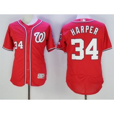 MLB Washington Nationals 34 Bryce Harper Red 2016 Flexbase Majestic Baseball Men Jersey