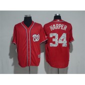 MLB Washington Nationals 34 Bryce Harper Red 2017 Spring Training Cool Base Stitched Men Jersey