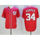 MLB Washington Nationals 34 Bryce Harper Red New Cool Base Stitched Men Jersey