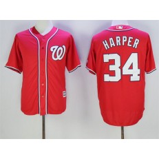 MLB Washington Nationals 34 Bryce Harper Red New Cool Base Stitched Men Jersey