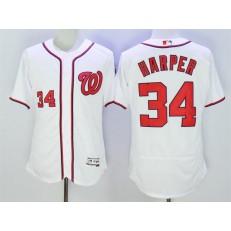 MLB Washington Nationals 34 Bryce Harper White Home 2016 Flexbase Majestic Baseball Men Jersey