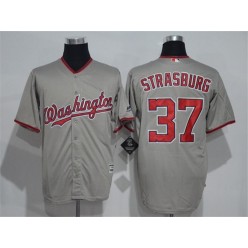 MLB Washington Nationals 37 Stephen Strasburg Grey New Cool Base Stitched Men Jersey