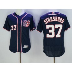 MLB Washington Nationals 37 Stephen Strasburg Navy Blue 2016 Flexbase Majestic Baseball Men Jersey