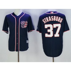 MLB Washington Nationals 37 Stephen Strasburg Navy Blue Cool Base Stitched Men Jersey