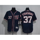MLB Washington Nationals 37 Stephen Strasburg Navy Blue New Flexbase Majestic Baseball Men Jersey