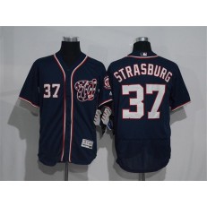 MLB Washington Nationals 37 Stephen Strasburg Navy Blue New Flexbase Majestic Baseball Men Jersey