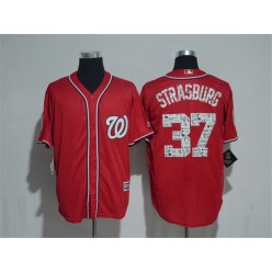 MLB Washington Nationals 37 Stephen Strasburg Red 2017 Spring Training Cool Base Stitched Men Jersey