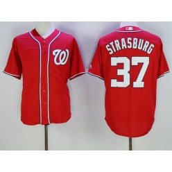 MLB Washington Nationals 37 Stephen Strasburg Red New Cool Base Stitched Men Jersey