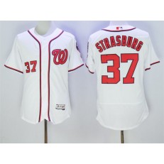 MLB Washington Nationals 37 Stephen Strasburg White Home 2016 Flexbase Majestic Baseball Men Jersey