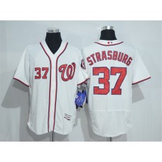 MLB Washington Nationals 37 Stephen Strasburg White Home Stitched 2016 Majestic Flex Base Men Jersey