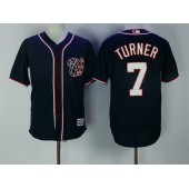 MLB Washington Nationals 7 Trea Turner Navy Blue New Cool Base Stitched Men Jersey