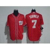 MLB Washington Nationals 7 Trea Turner Red 2017 Spring Training Cool Base Stitched Men Jersey