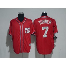 MLB Washington Nationals 7 Trea Turner Red 2017 Spring Training Cool Base Stitched Men Jersey