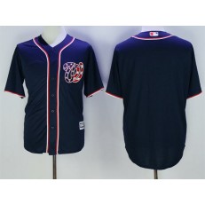 MLB Washington Nationals Blank Navy Blue Cool Base Stitched Men Jersey
