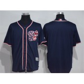 MLB Washington Nationals Blank Navy Blue New Cool Base Stitched Men Jersey