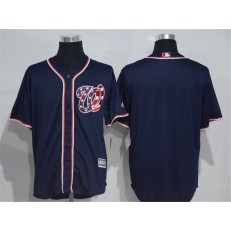 MLB Washington Nationals Blank Navy Blue New Cool Base Stitched Men Jersey