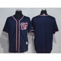 MLB Washington Nationals Blank Navy Blue New Cool Base Stitched Men Jersey