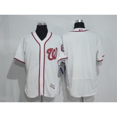 MLB Washington Nationals Blank White Home Stitched 2016 Majestic Flex Base Men Jersey