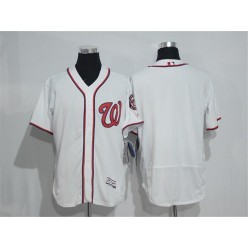 MLB Washington Nationals Blank White Home Stitched 2016 Majestic Flex Base Men Jersey