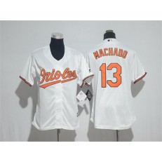 MLB Baltimore Orioles 13 Manny Machado White Home Stitched Women Jersey