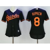 MLB Baltimore Orioles 8 Cal Ripken Black Alternate Stitched Baseball Women Jersey
